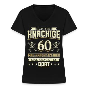 60 Geburtstag Mann - Frauen-T-Shirt mit V-Ausschnitt - Schwarz - Vorne - Lela (165cm)
