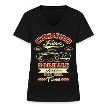 Cabrio Fahrer sind wie normale Autofahrer - Frauen-T-Shirt mit V-Ausschnitt - Schwarz - Vorne - Lela (165cm)