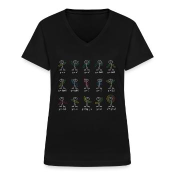 Mathe Algebra Kurvendiskussion Lehrer Geschenk - Frauen-T-Shirt mit V-Ausschnitt - Schwarz - Vorne - Lela (165cm)