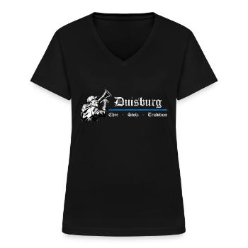 Duisburg Ehre Stolz Tradition - Frauen-T-Shirt mit V-Ausschnitt - Schwarz - Vorne - Lela (165cm)