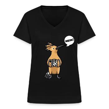 Sturer Wiedehopf Vogel - Frauen-T-Shirt mit V-Ausschnitt - Schwarz - Vorne - Lela (165cm)