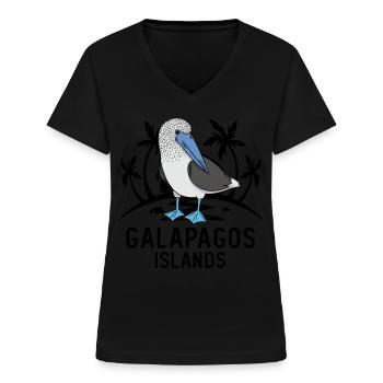 Tölpel Seevögel Blaufußtölpel - Frauen-T-Shirt mit V-Ausschnitt - Schwarz - Vorne - Lela (165cm)