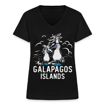 Boobies Seevögel Blau-Fuß-Booby-Vogel - Frauen-T-Shirt mit V-Ausschnitt - Schwarz - Vorne - Lela (165cm)