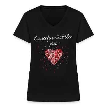 Köln Rot Weiss Jeck Fasching Karneval Konfetti - Frauen-T-Shirt mit V-Ausschnitt - Schwarz - Vorne - Lela (165cm)
