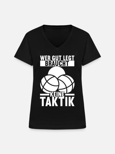 Boule Boulespieler - Frauen-T-Shirt mit V-Ausschnitt - Schwarz