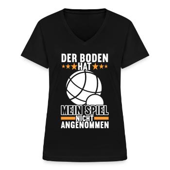 Boule Boulespieler - Frauen-T-Shirt mit V-Ausschnitt - Schwarz - Vorne - Lela (165cm)