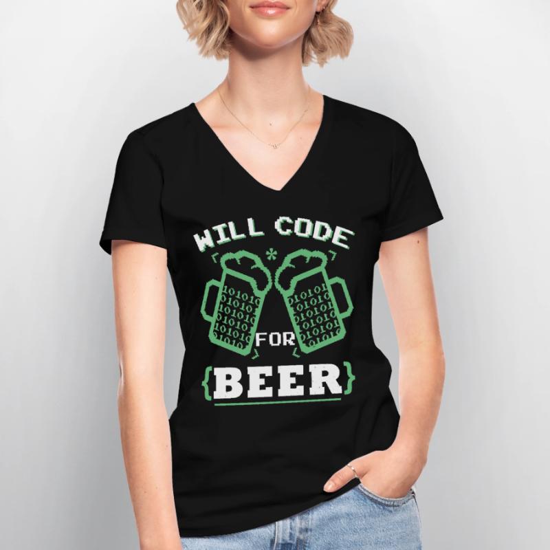 Lustige Programmierung Coder Programmierer Coder Codierung Frauen-T-Shirt mit V-Ausschnitt