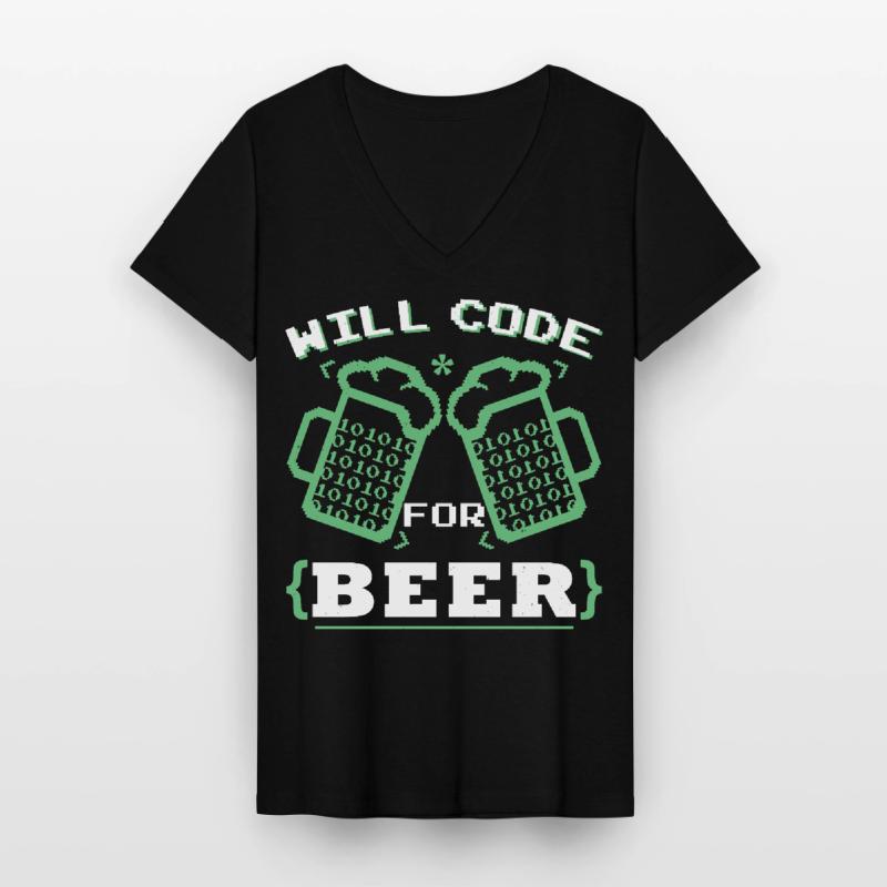 Lustige Programmierung Coder Programmierer Coder Codierung Frauen-T-Shirt mit V-Ausschnitt