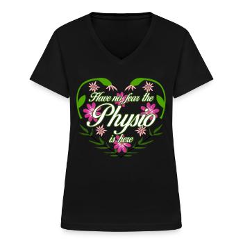 Physio Physiotherapeut Physiotherapie - Frauen-T-Shirt mit V-Ausschnitt - Schwarz - Vorne - Lela (165cm)