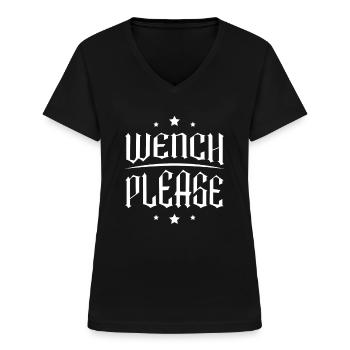 Prostituée s’il vous plaît Renaissance Fair Vikings Ren Faire - T-shirt col V Femme - noir - Devant - Lela (165cm)