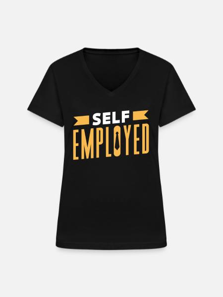 Selbstständig Freiberufler Freelancer - Frauen-T-Shirt mit V-Ausschnitt - Schwarz