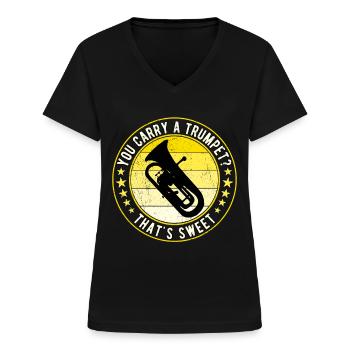 Euphonium Eufonium Euphonist - Women's V-neck T-shirt - black - Front - Lela (165cm)