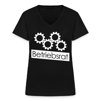 Betriebsrat Zahnräder Betriebsrätin - Frauen-T-Shirt mit V-Ausschnitt - Schwarz - Vorne - Lela (165cm)