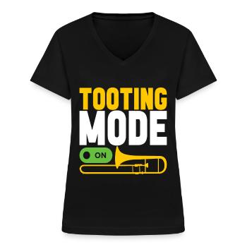 Posaune Trombone - T-shirt col V Femme - noir - Devant - Lela (165cm)