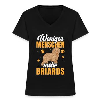 Mehr Briards Berger de Brie - Frauen-T-Shirt mit V-Ausschnitt - Schwarz - Vorne - Lela (165cm)