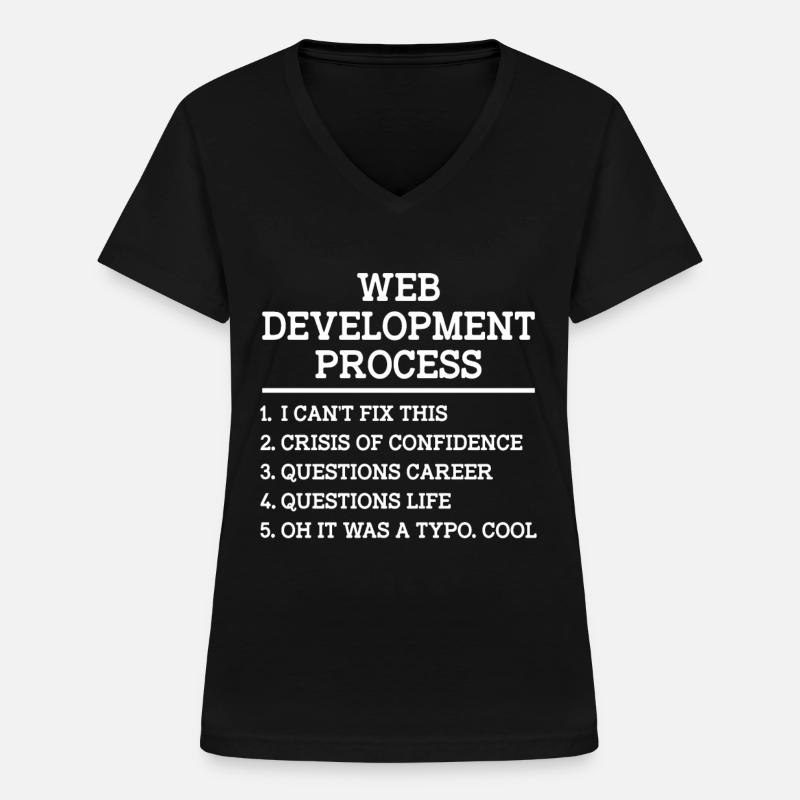 Web Developer Website Development IT Programmer - Women's V-neck T-shirt - black
