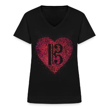 Alto clef clef Alto singer Viola - Women's V-neck T-shirt - black - Front - Lela (165cm)