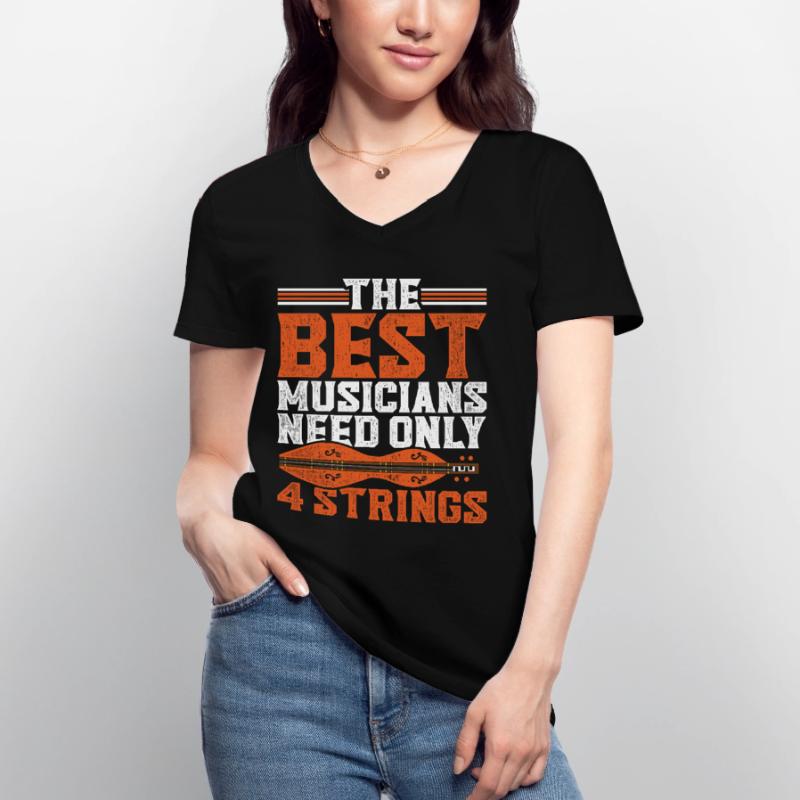 Dulcimer Dulcimore Doucemore 4 Strings Women's V-neck T-shirt