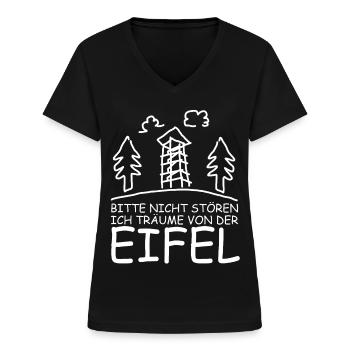 Eifel Eifeler Eifler - Frauen-T-Shirt mit V-Ausschnitt - Schwarz - Vorne - Lela (165cm)