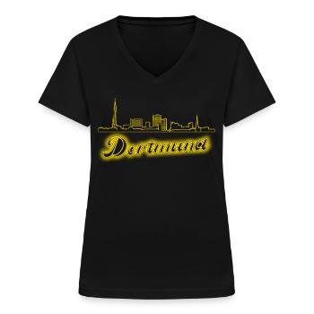 Dortmunder Sehenswürdigkeiten Dortmund - Frauen-T-Shirt mit V-Ausschnitt - Schwarz - Vorne - Lela (165cm)