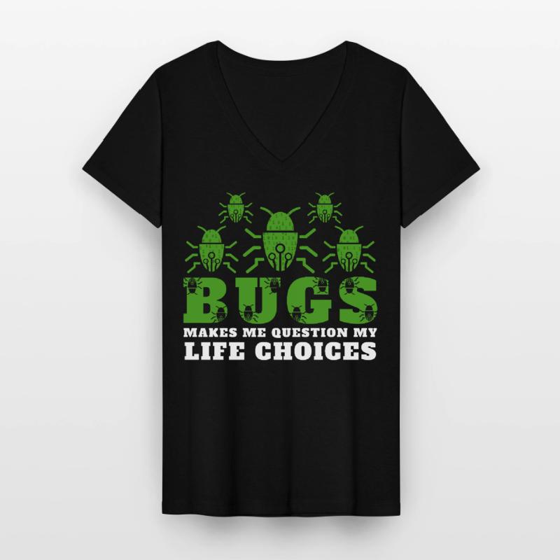 Computer Bugs Binary Codes Funny Programming Frauen-T-Shirt mit V-Ausschnitt