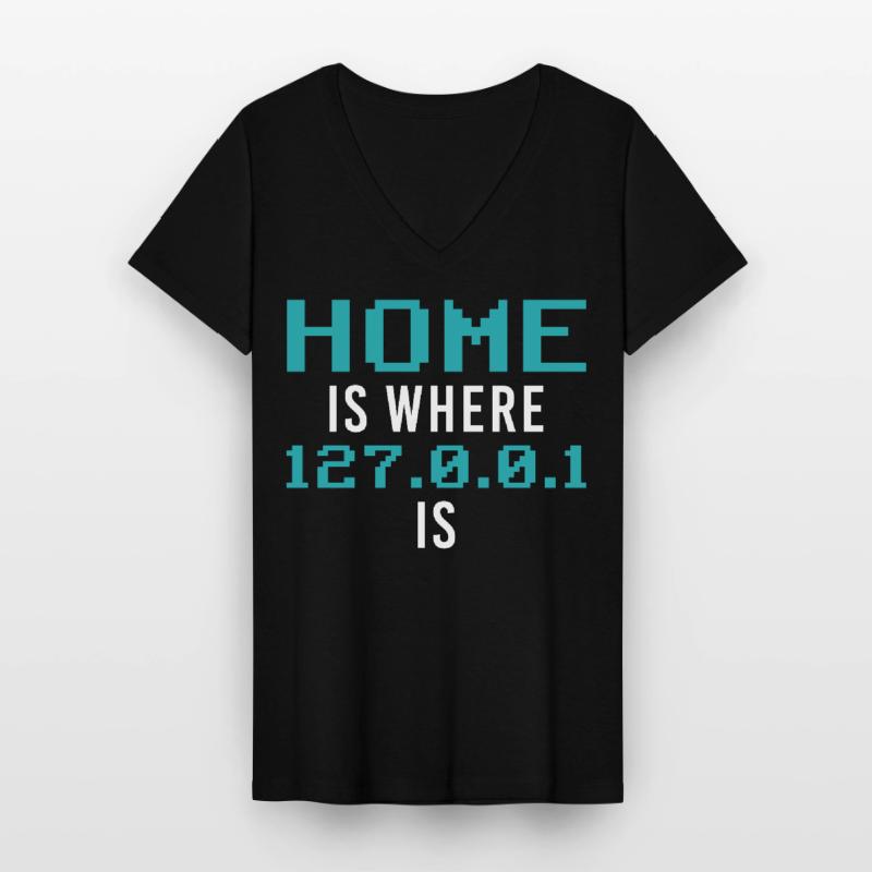 Localhost Programming Computer Scientist Funny Pro Frauen-T-Shirt mit V-Ausschnitt