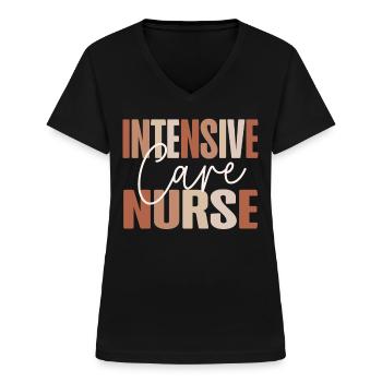 Examinierte Krankenschwester Rn Medizinisches - Frauen-T-Shirt mit V-Ausschnitt - Schwarz - Vorne - Lela (165cm)