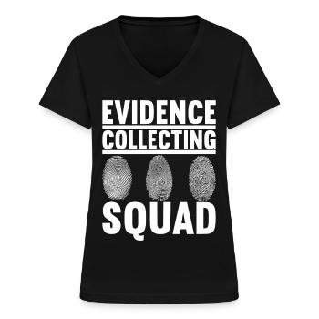 Forensik Forensiker - Frauen-T-Shirt mit V-Ausschnitt - Schwarz - Vorne - Lela (165cm)