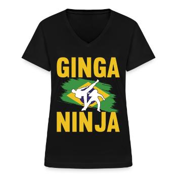 Capoeira Capoeirista - Women's V-neck T-shirt - black - Front - Lela (165cm)