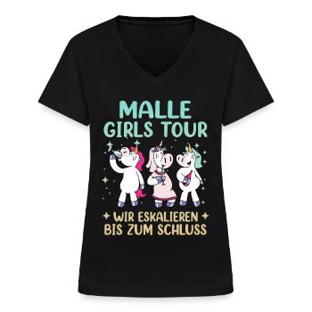 Malle Girls Tour - Frauen-T-Shirt mit V-Ausschnitt - Schwarz - Vorne - Lela (165cm)