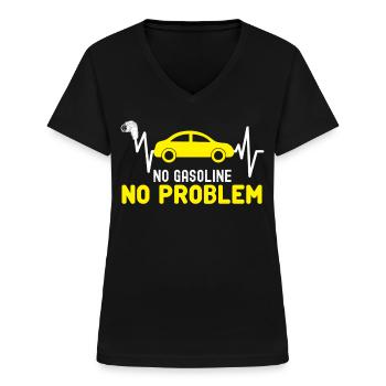 Chargeur de voiture électrique Véhicule électrique - T-shirt col V Femme - noir - Devant - Lela (165cm)