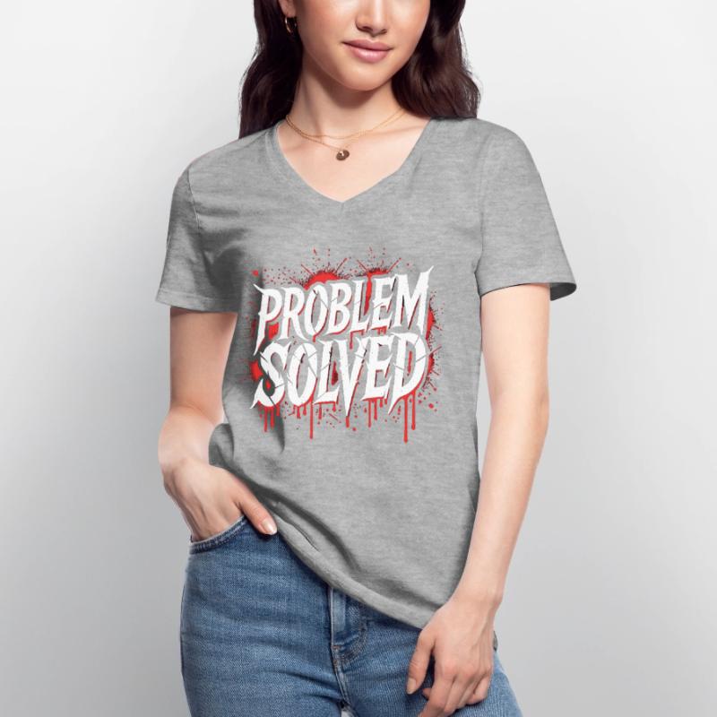 Problem Gelöst - Problem Solved Frauen-T-Shirt mit V-Ausschnitt