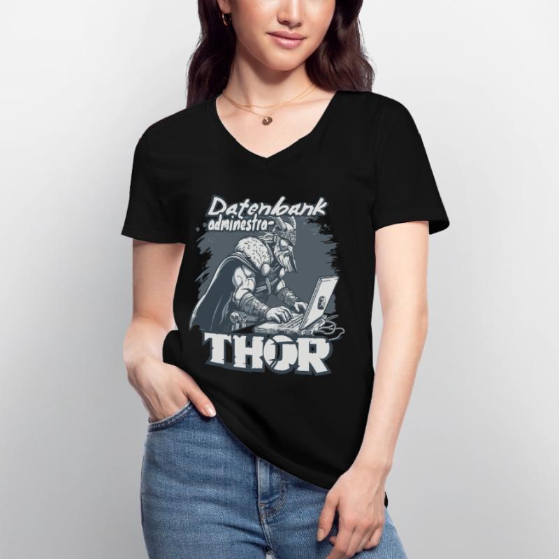 Database Administrator Coding Data Analyst Women's V-neck T-shirt