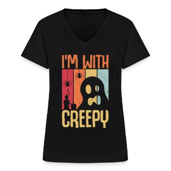 Halloween Kostüm - Frauen-T-Shirt mit V-Ausschnitt - Schwarz - Vorne - Lela (165cm)