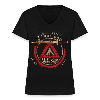 Arnis Eskrima Kali Fma - Women's V-neck T-shirt - black - Front - Lela (165cm)