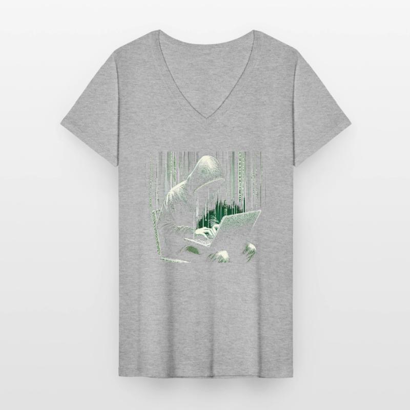 Programmeur Programmation Informatique T-shirt col V Femme
