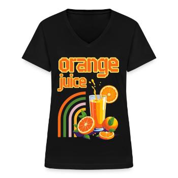 Orange Juice - Women's V-neck T-shirt - black - Front - Lela (165cm)