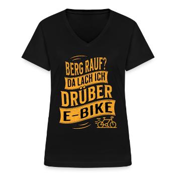 E-Bike E-Biker - Frauen-T-Shirt mit V-Ausschnitt - Schwarz - Vorne - Lela (165cm)