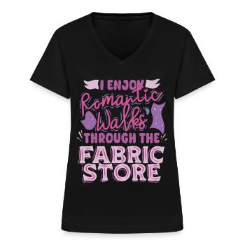 Polsterer Polsterin Polsterei - Frauen-T-Shirt mit V-Ausschnitt - Schwarz - Vorne - Lela (165cm)