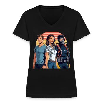 Ich Gendere Mann Frau Taurer Gendern Geschlecht - Frauen-T-Shirt mit V-Ausschnitt - Schwarz - Vorne - Lela (165cm)