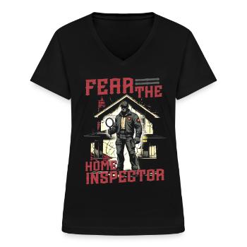 Building Surveyor Building Inspector - Women's V-neck T-shirt - black - Front - Lela (165cm)