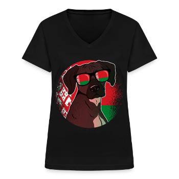 Belarus - Women's V-neck T-shirt - black - Front - Lela (165cm)