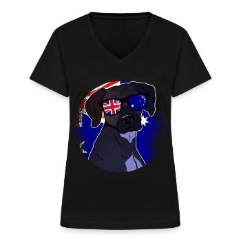Heard and Mcdonald Islands - Women's V-neck T-shirt - black - Front - Lela (165cm)