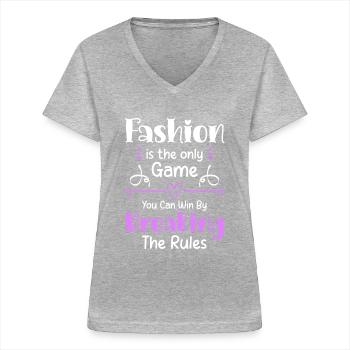 Fashion Lovers Shopping Runway - Women's V-neck T-shirt - sports grey - Front - Lela (165cm)