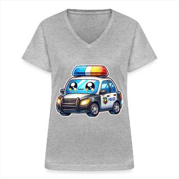 Police - Women's V-neck T-shirt - sports grey - Front - Lela (165cm)
