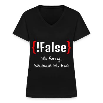 IT Informatik Informatiker Computerarbeit Geschenk - Frauen-T-Shirt mit V-Ausschnitt - Schwarz - Vorne - Lela (165cm)