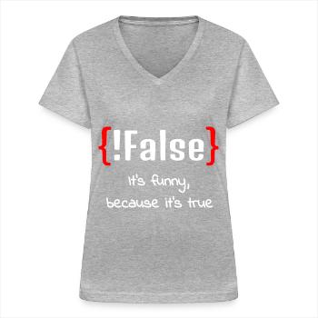 IT Informatik Informatiker Computerarbeit Geschenk - Frauen-T-Shirt mit V-Ausschnitt - Grau meliert - Vorne - Lela (165cm)