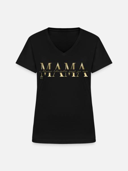 Mutter T-Shirt Geschenkidee Beste Mutter - Frauen-T-Shirt mit V-Ausschnitt - Schwarz