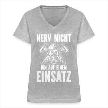 Firefighter Tshirt Firefighter Firefighter 112 - Women's V-neck T-shirt - sports grey - Front - Lela (165cm)
