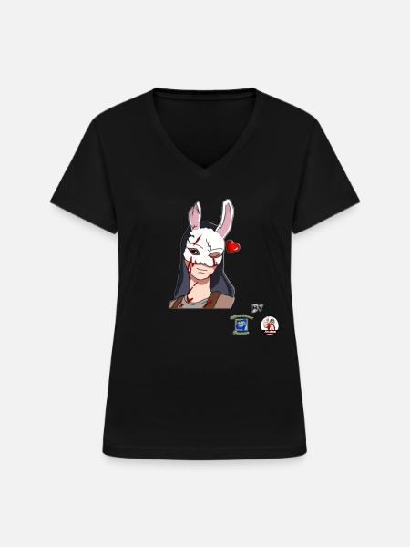 Huntress Love - Frauen-T-Shirt mit V-Ausschnitt - Schwarz